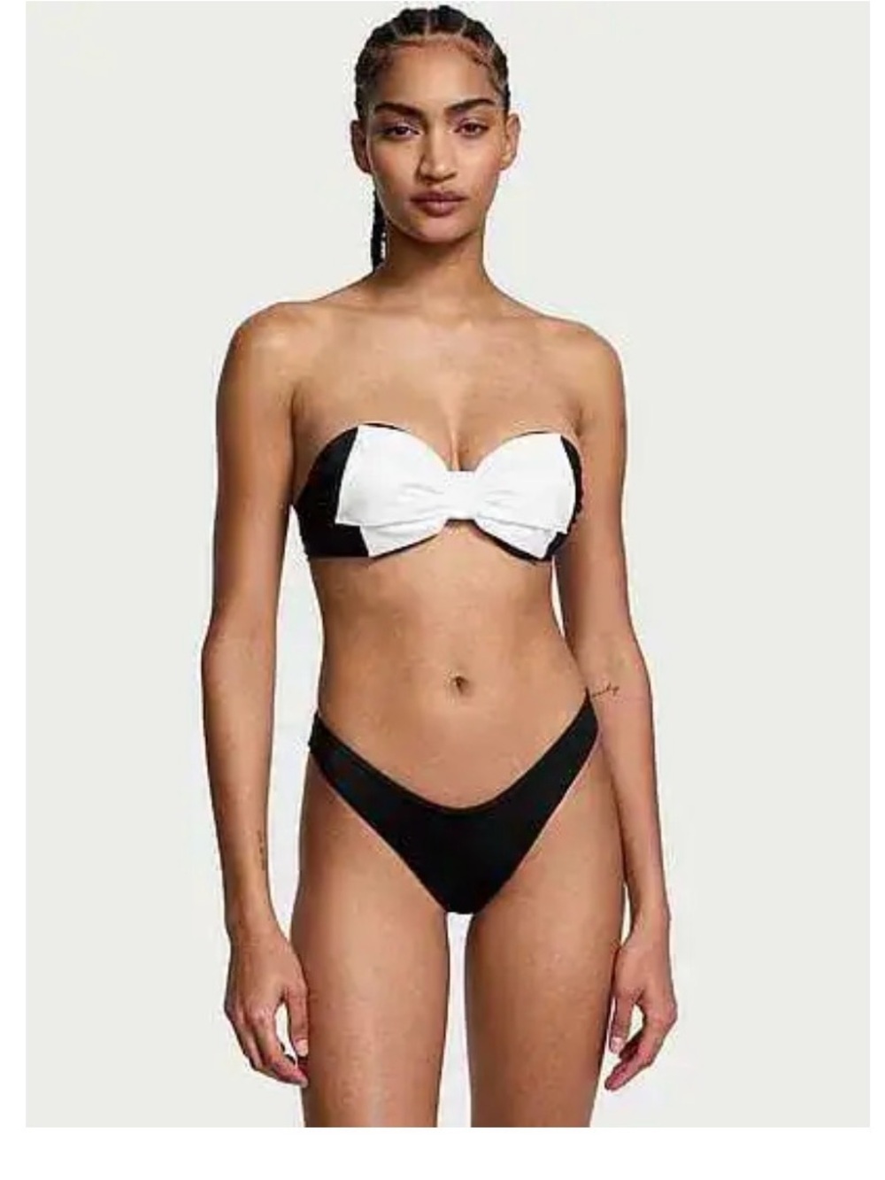 Victoria's Secret Black and White Bow Bandeau Bikini